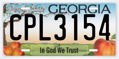 GA license plate CPL3154
