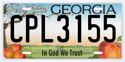 GA license plate CPL3155