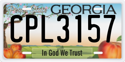 GA license plate CPL3157