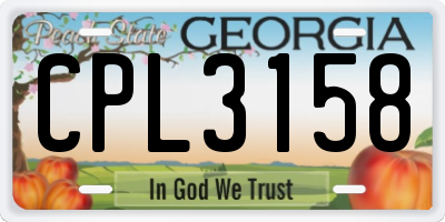 GA license plate CPL3158