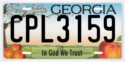 GA license plate CPL3159