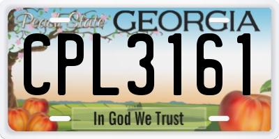 GA license plate CPL3161