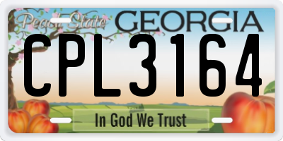GA license plate CPL3164