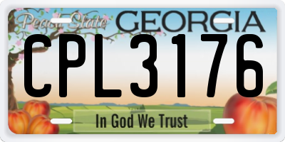 GA license plate CPL3176
