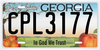 GA license plate CPL3177