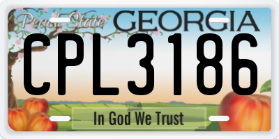 GA license plate CPL3186