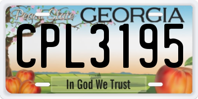 GA license plate CPL3195