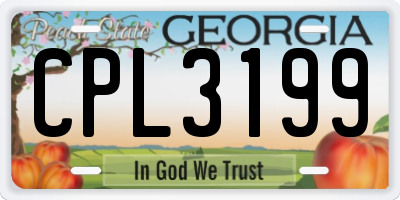 GA license plate CPL3199