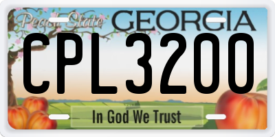 GA license plate CPL3200