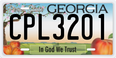 GA license plate CPL3201