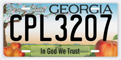 GA license plate CPL3207