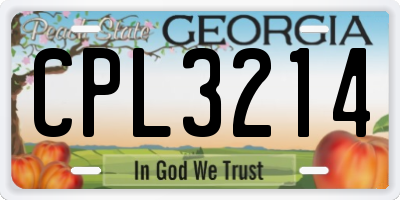 GA license plate CPL3214