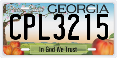 GA license plate CPL3215