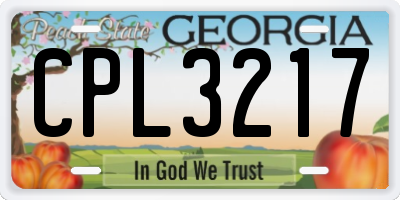 GA license plate CPL3217