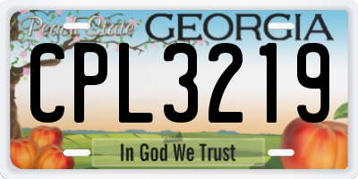 GA license plate CPL3219