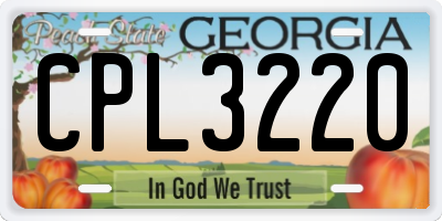 GA license plate CPL3220