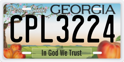 GA license plate CPL3224