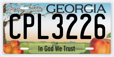 GA license plate CPL3226