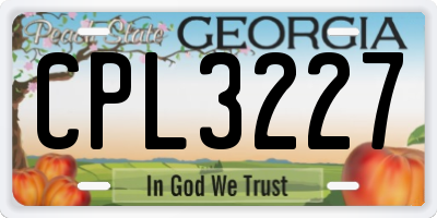 GA license plate CPL3227