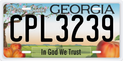 GA license plate CPL3239