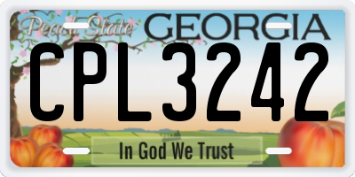 GA license plate CPL3242