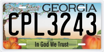 GA license plate CPL3243