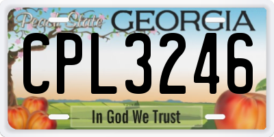 GA license plate CPL3246