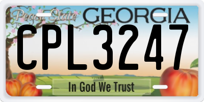 GA license plate CPL3247