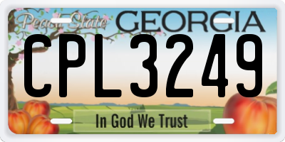 GA license plate CPL3249