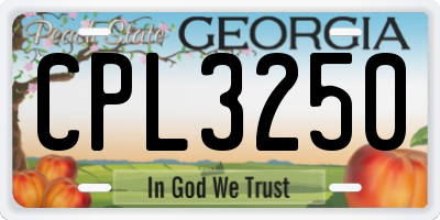 GA license plate CPL3250