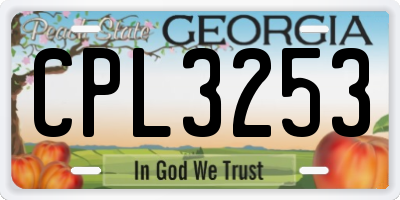 GA license plate CPL3253