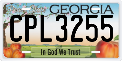 GA license plate CPL3255