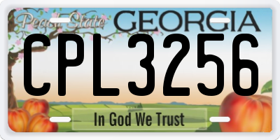 GA license plate CPL3256