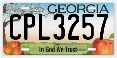 GA license plate CPL3257