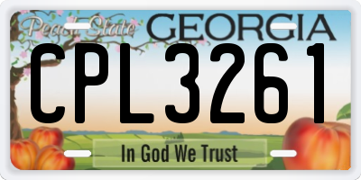 GA license plate CPL3261