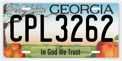 GA license plate CPL3262