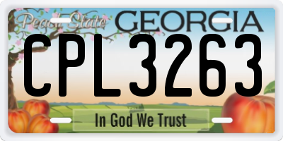GA license plate CPL3263