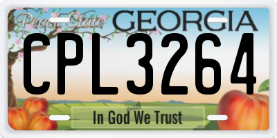 GA license plate CPL3264