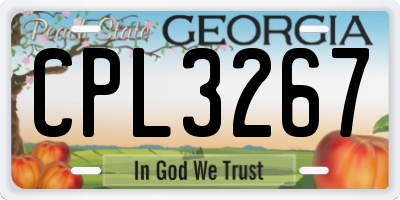 GA license plate CPL3267