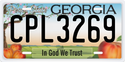 GA license plate CPL3269