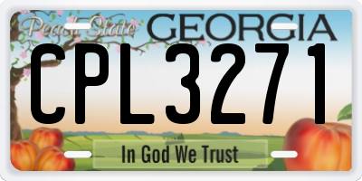 GA license plate CPL3271