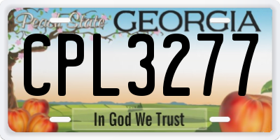 GA license plate CPL3277