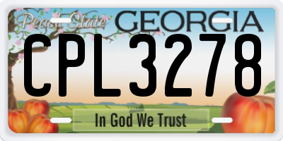 GA license plate CPL3278