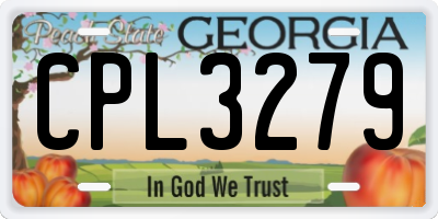 GA license plate CPL3279