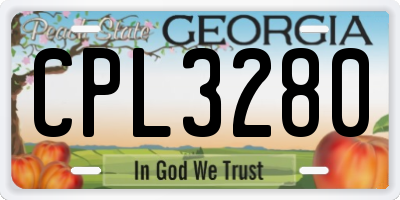 GA license plate CPL3280