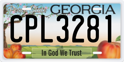GA license plate CPL3281