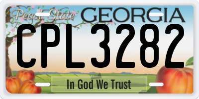 GA license plate CPL3282