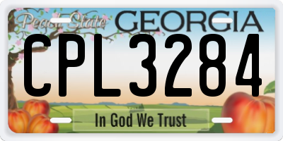 GA license plate CPL3284