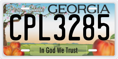 GA license plate CPL3285
