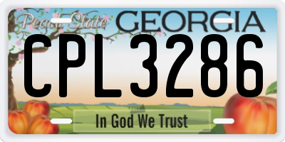 GA license plate CPL3286